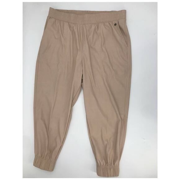 CALIA Women's Barely Khaki Ath-Leather High Rise Jogger Pants Plus Size XXL - Picture 3 of 10